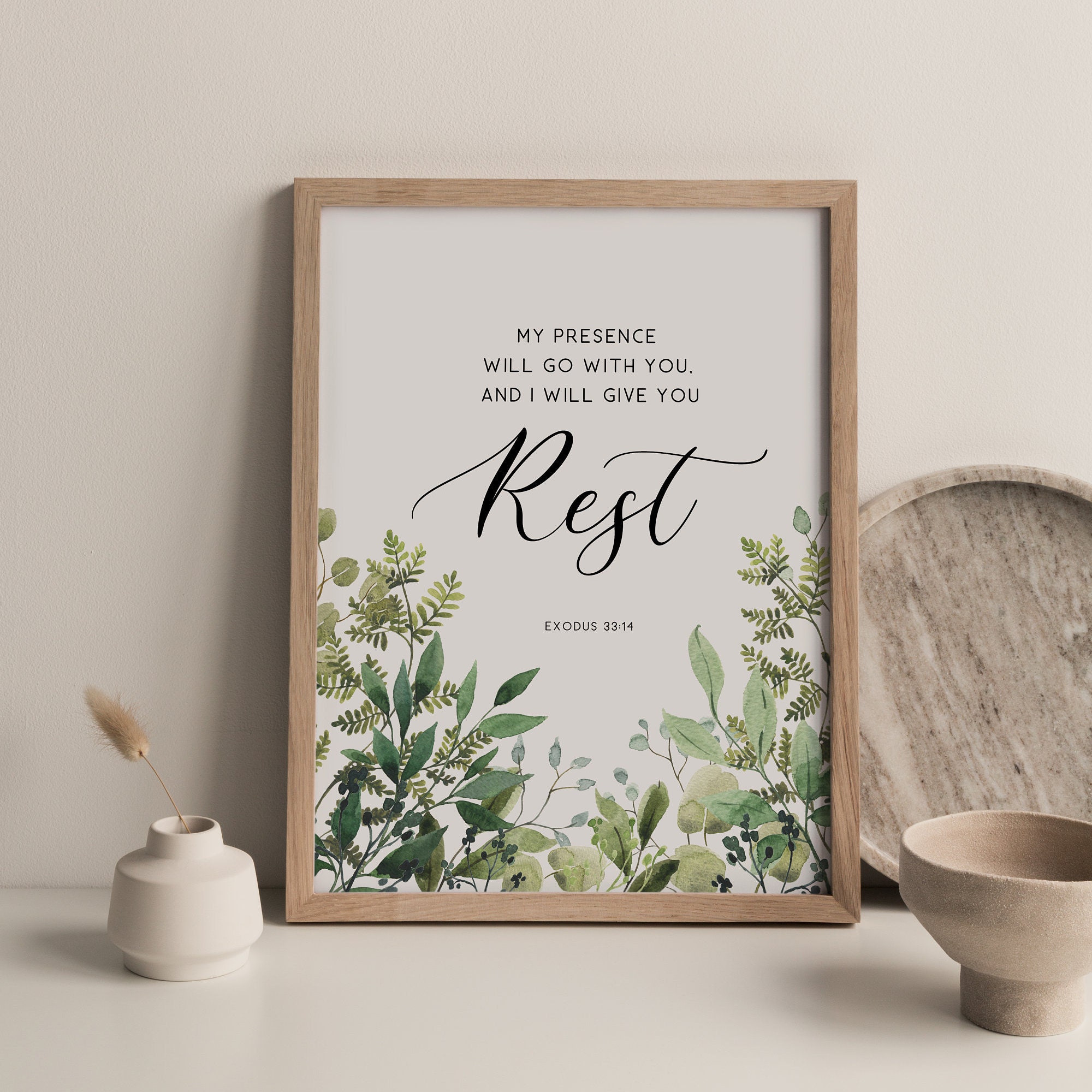 Bible Verse Wall Art Exodus 33:14 My Presence Will Go With