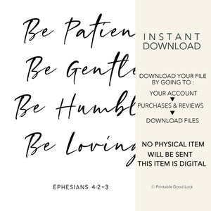 Ephesians 4 2 3 Bible Verse Wall Art Printable Scripture Prints Ephesians 4 2 3 Bible Verse Wall Art Printable Scripture Prints