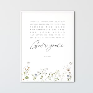 Acts 20:24 Bible Verse Wall Art Scripture Wall Art Downloadable Print Christian Wall Decor, Finish The Race And Complete The Task