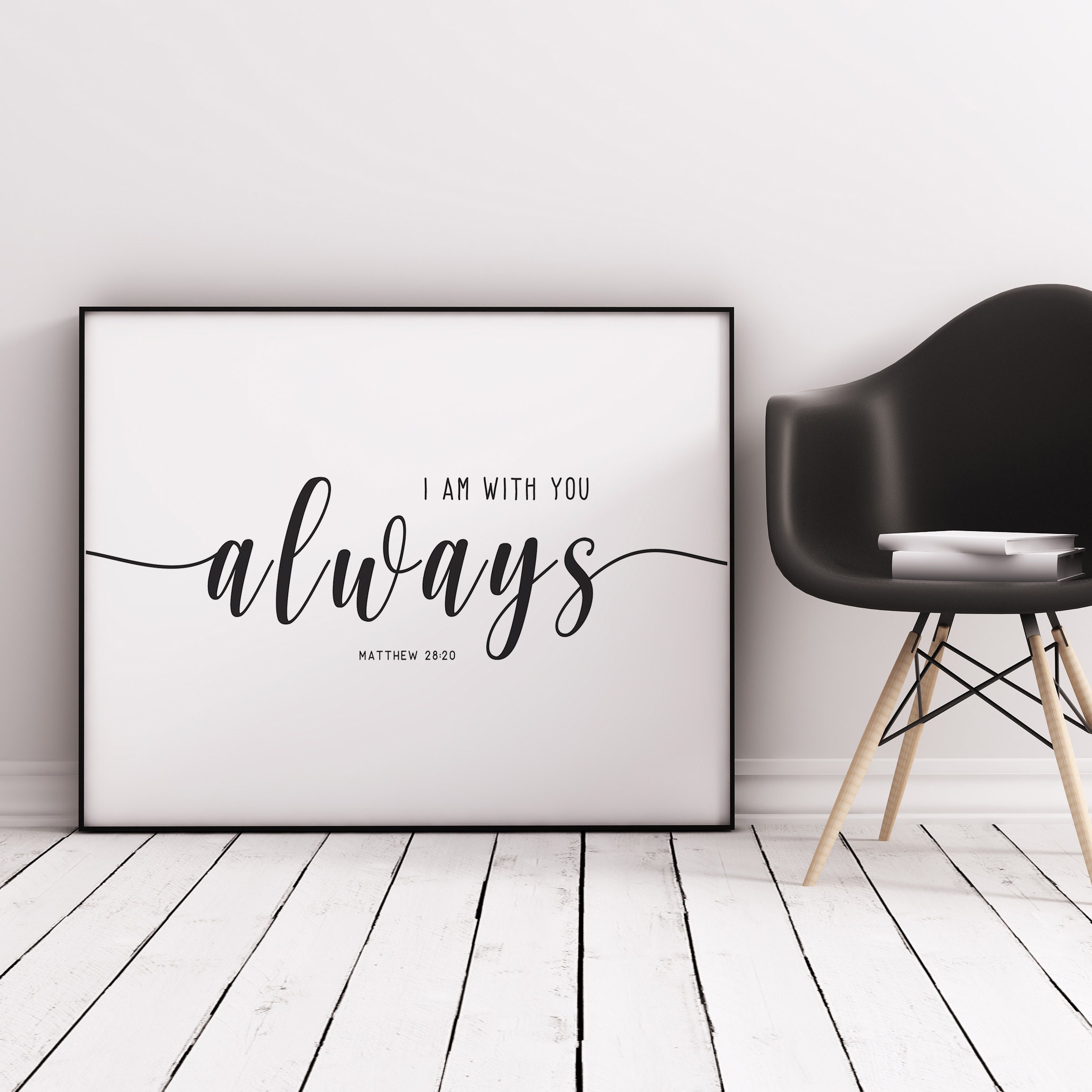 Matthew 2820 Horizontal Bible Verse Wall Art Printable Etsy