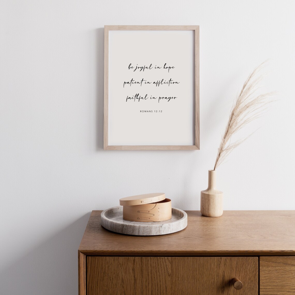 Romans 12:12 Printable Bible Verse Wall Art Minimalist | Etsy