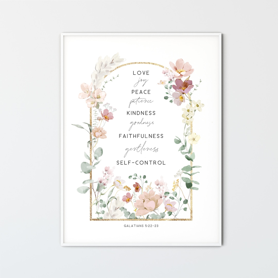 Galatians 5:22-23, Fruit of the Spirit Printable Wall Art Bible Verse ...