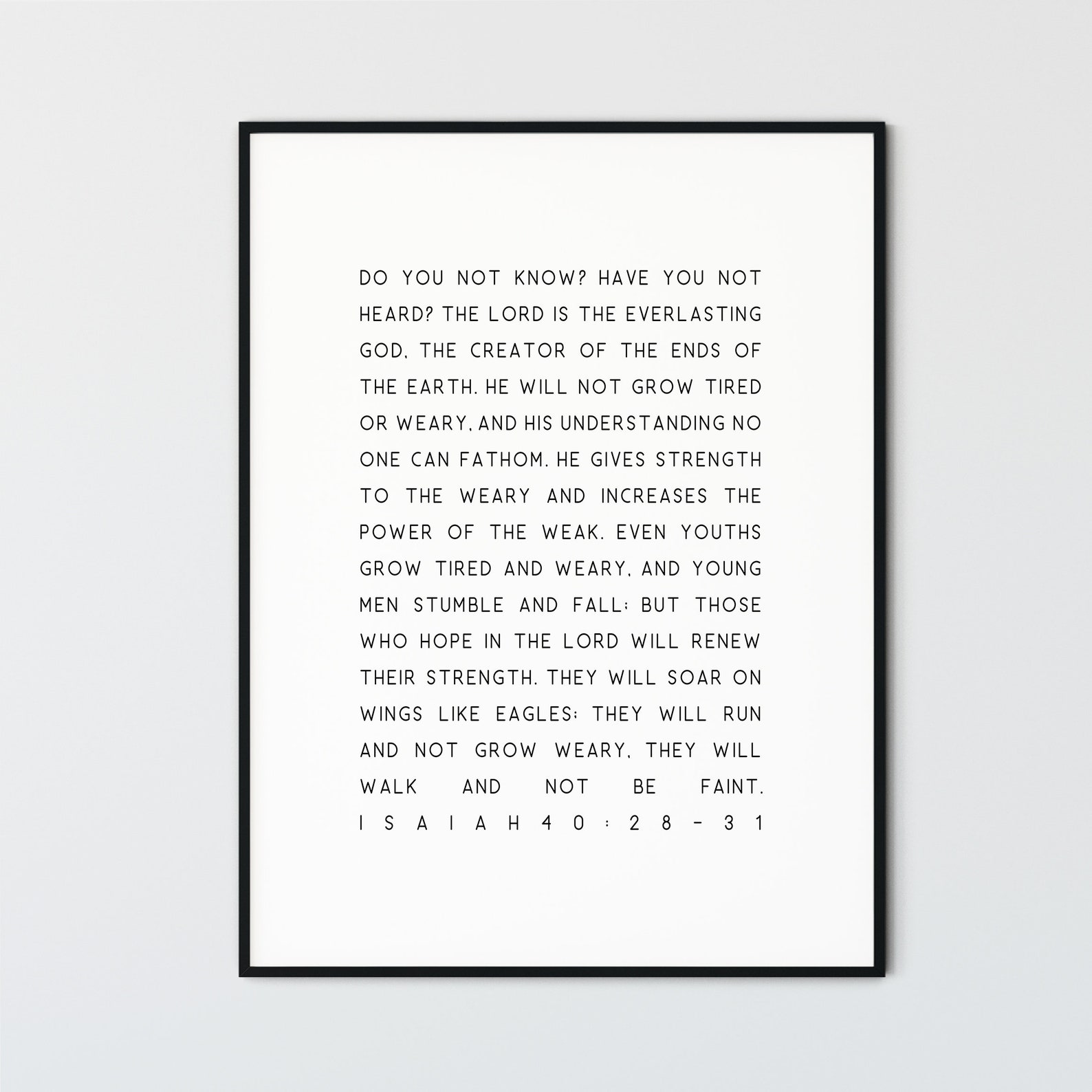 Isaiah 40:28-31 Bible Verse Poster Artwork Christian | Etsy