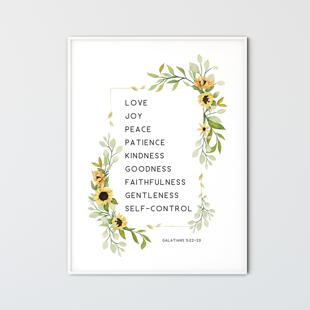 Fruit of the Spirit Sign, Galatians 5:22-23 Bible Verse Wall Art ...