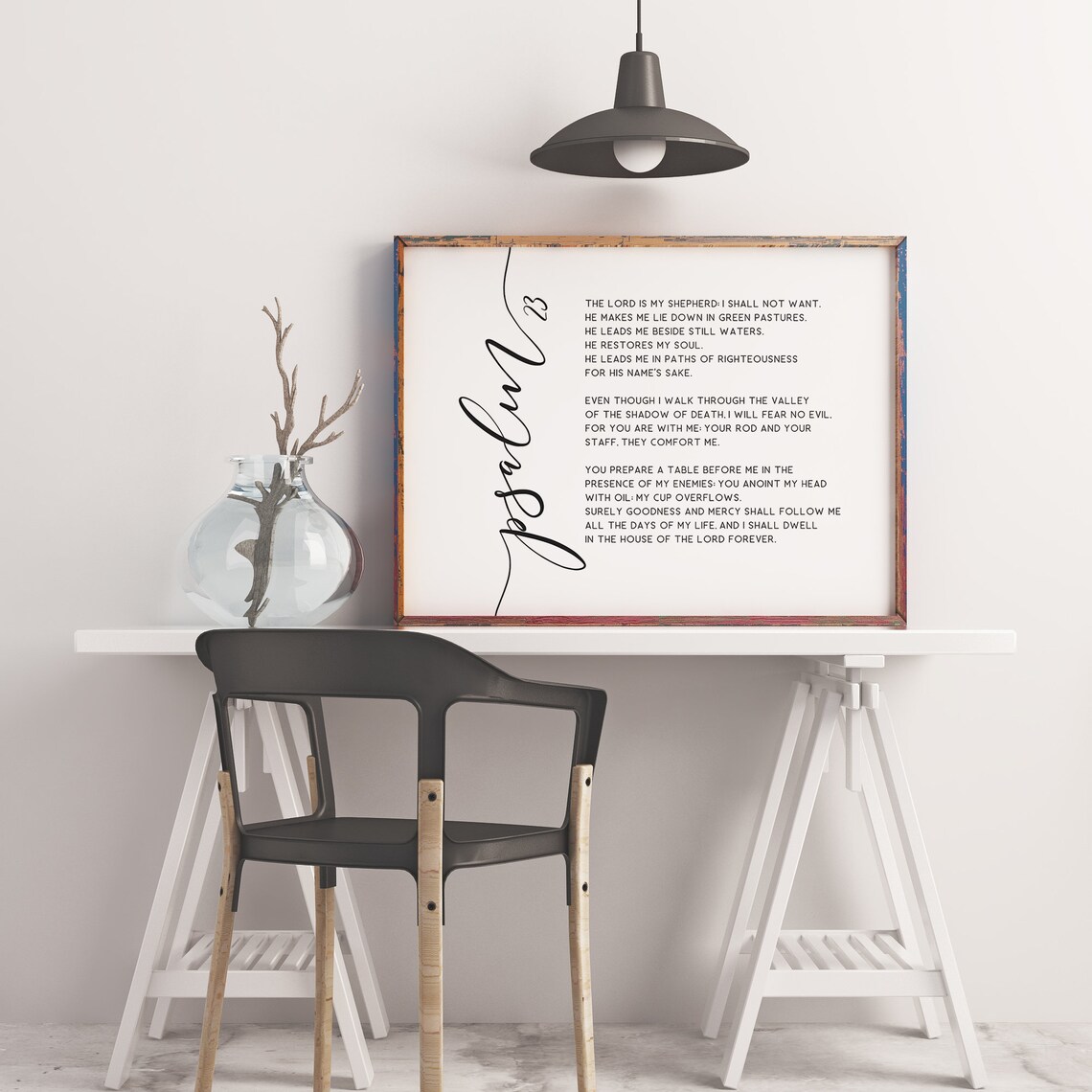 Psalm 23 Horizontal Bible Verse Wall Art Printable Scripture Etsy