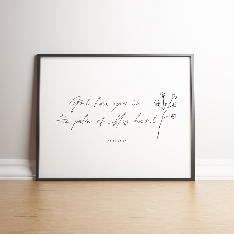 Isaiah 4916 Horizontal Bible Verse Wall Art Printable Wall Etsy