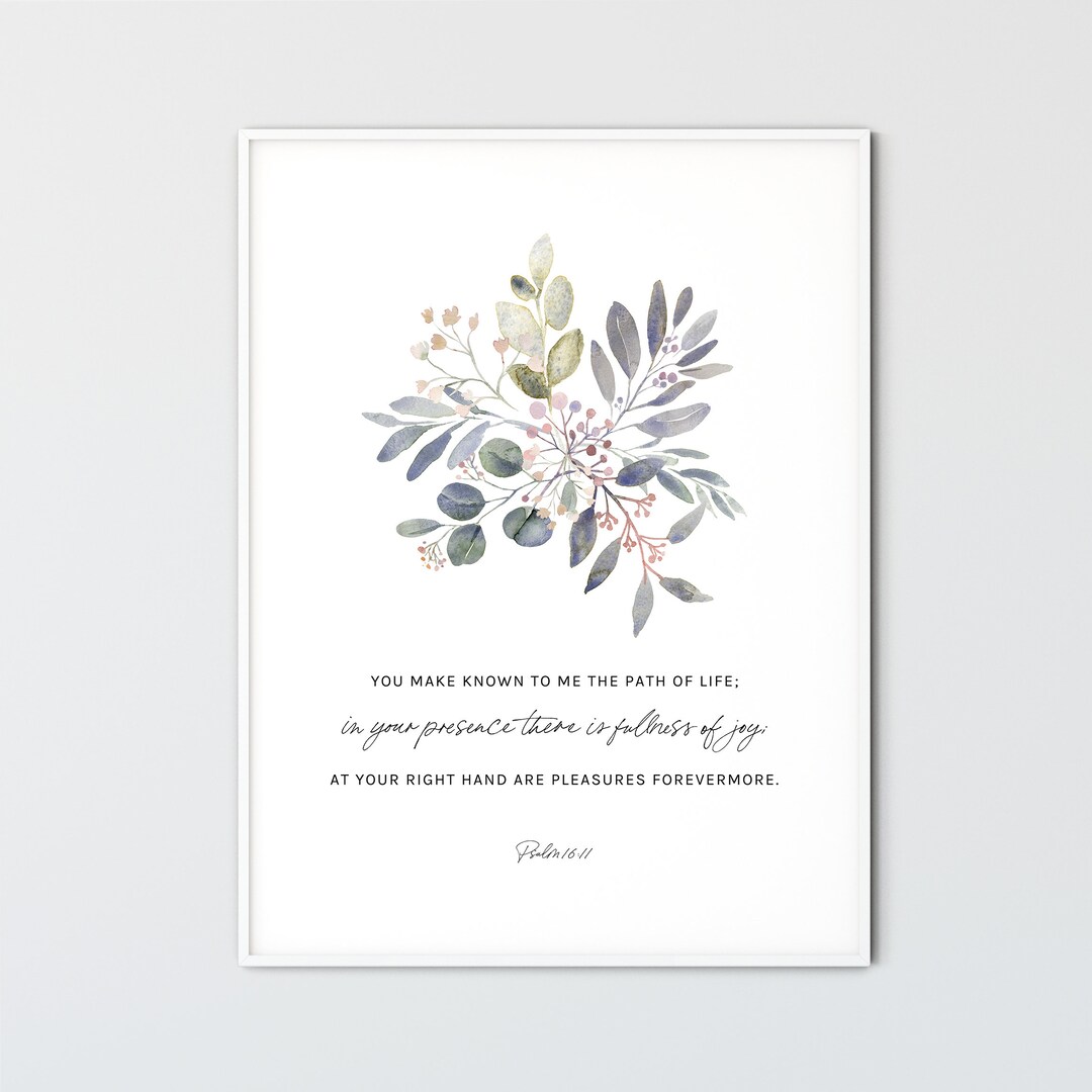 Psalm 16:11 Bible Verse Wall Art Modern Scripture Wall Art Minimalist ...