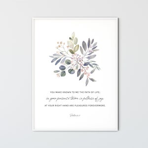 Psalm 16:11 Bible Verse Wall Art Modern Scripture Wall Art Minimalist Christian Home Decor Print, In Your Presence There is Fullness of Joy