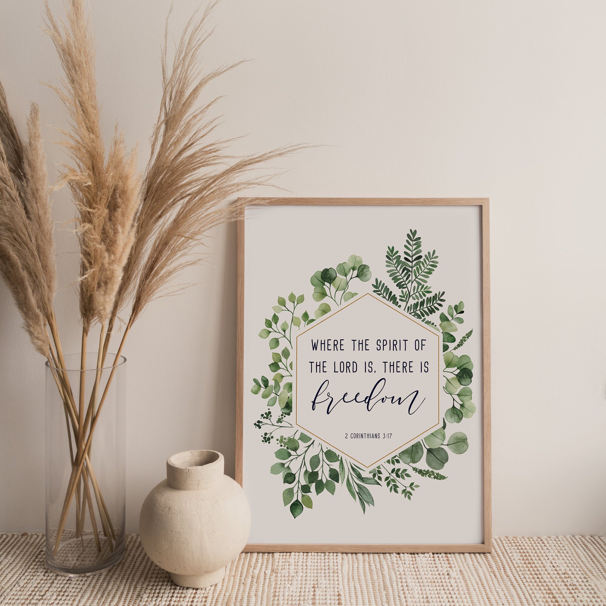 2 Corinthians 3:17 Freedom Bible Verse Wall Art Printable Christian ...