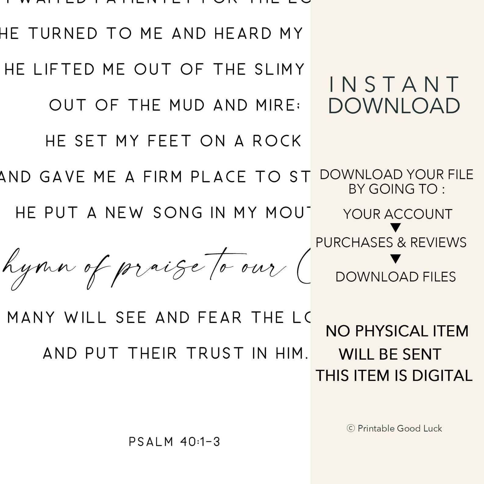 Psalm 40 1 3 Bible Verse Wall Art Printable Scripture Etsy how-to-wait-patiently-for-god-devotional-psalm-40-1-3