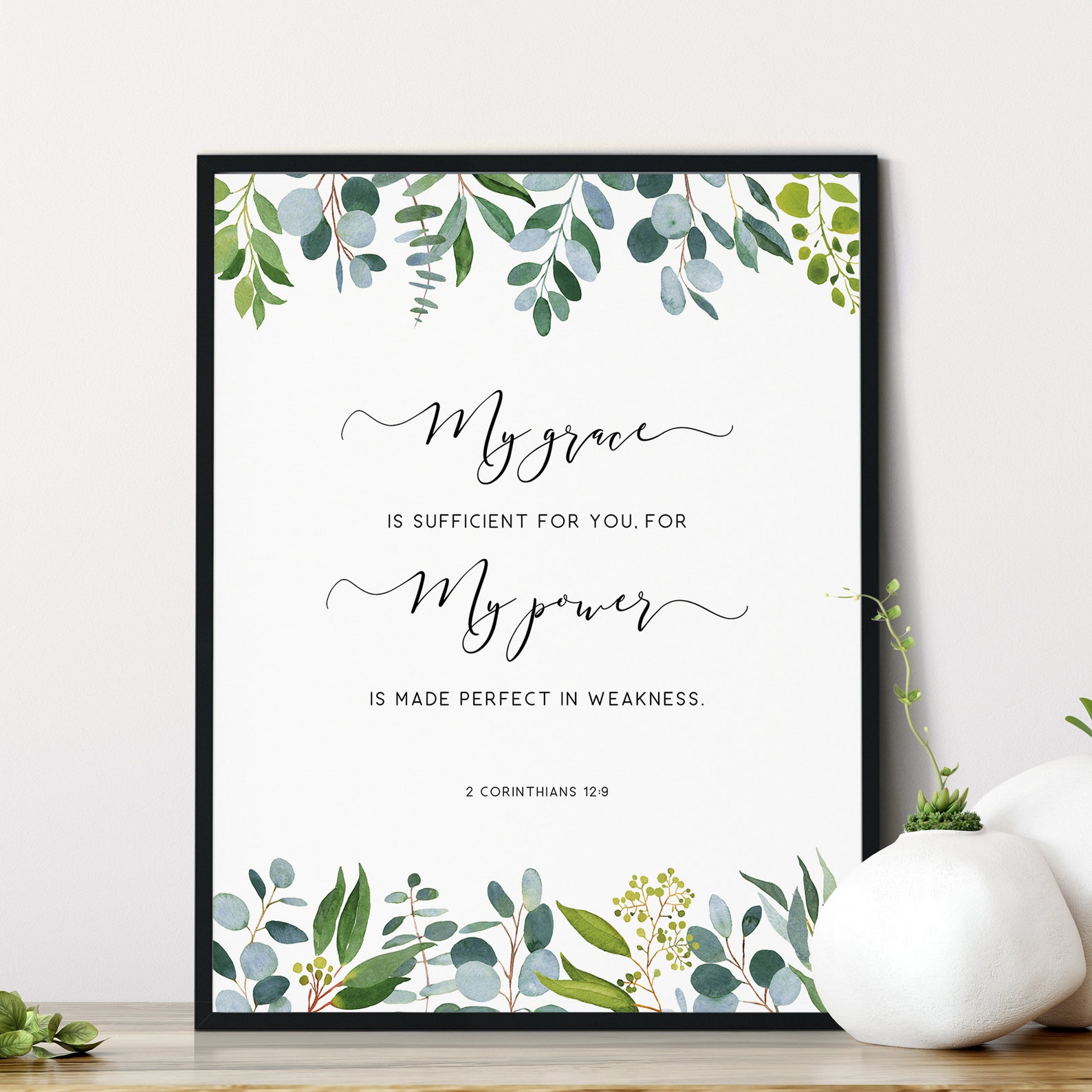 2 Corinthians 12:9 Bible Verse Wall Art, Printable Wall Art Scripture ...