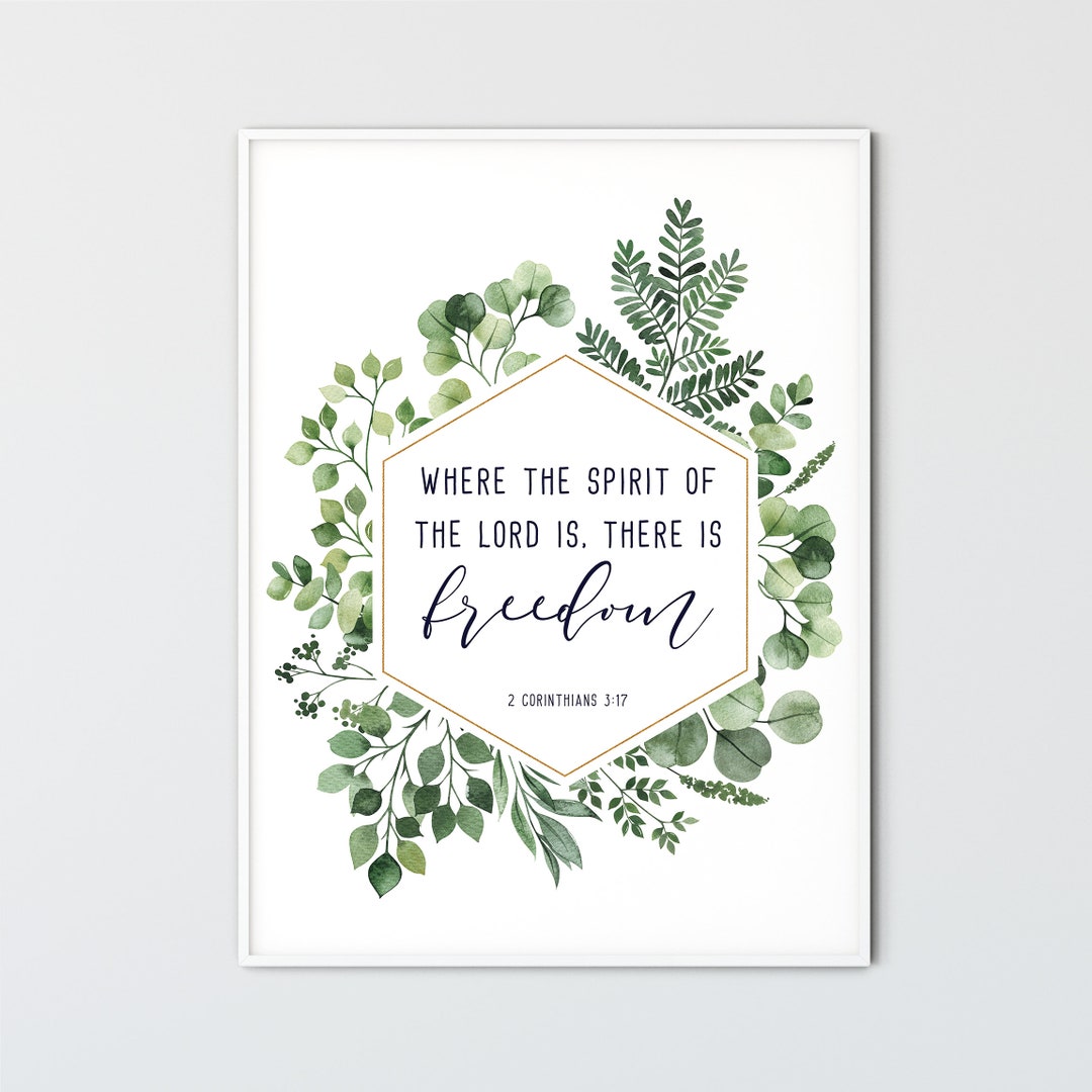 2 Corinthians 3:17 Freedom Bible Verse Wall Art Printable Christian ...