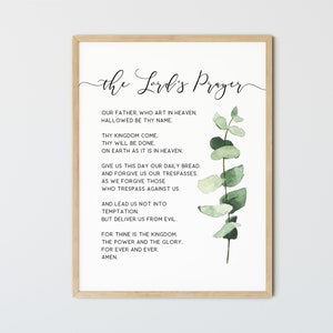The Lord&#39;s Prayer, Bible Verse Wall Art Printable Christian Wall Art, Large Scripture Digital Print, Christian Wall Decor, Matthew 6:9-13