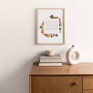 1 Peter 5:10 Printable Bible Verse Wall Art, Modern Christian Scripture