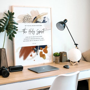 Apostelgeschichte 1:8 Christian Wandkunst, Bibel-Vers-Wand-Kunst, Schrift Wand Kunstdruck Home Decor, Ermutigung Geschenk, erhalten Sie Macht Bild 6