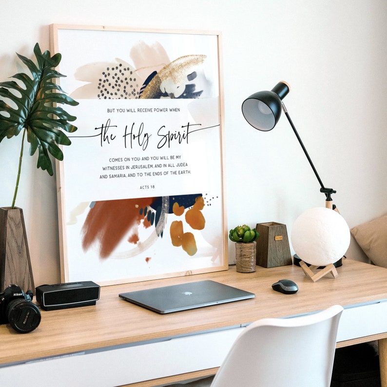 Apostelgeschichte 1:8 Christian Wandkunst, Bibel-Vers-Wand-Kunst, Schrift Wand Kunstdruck Home Decor, Ermutigung Geschenk, erhalten Sie Macht Bild 6