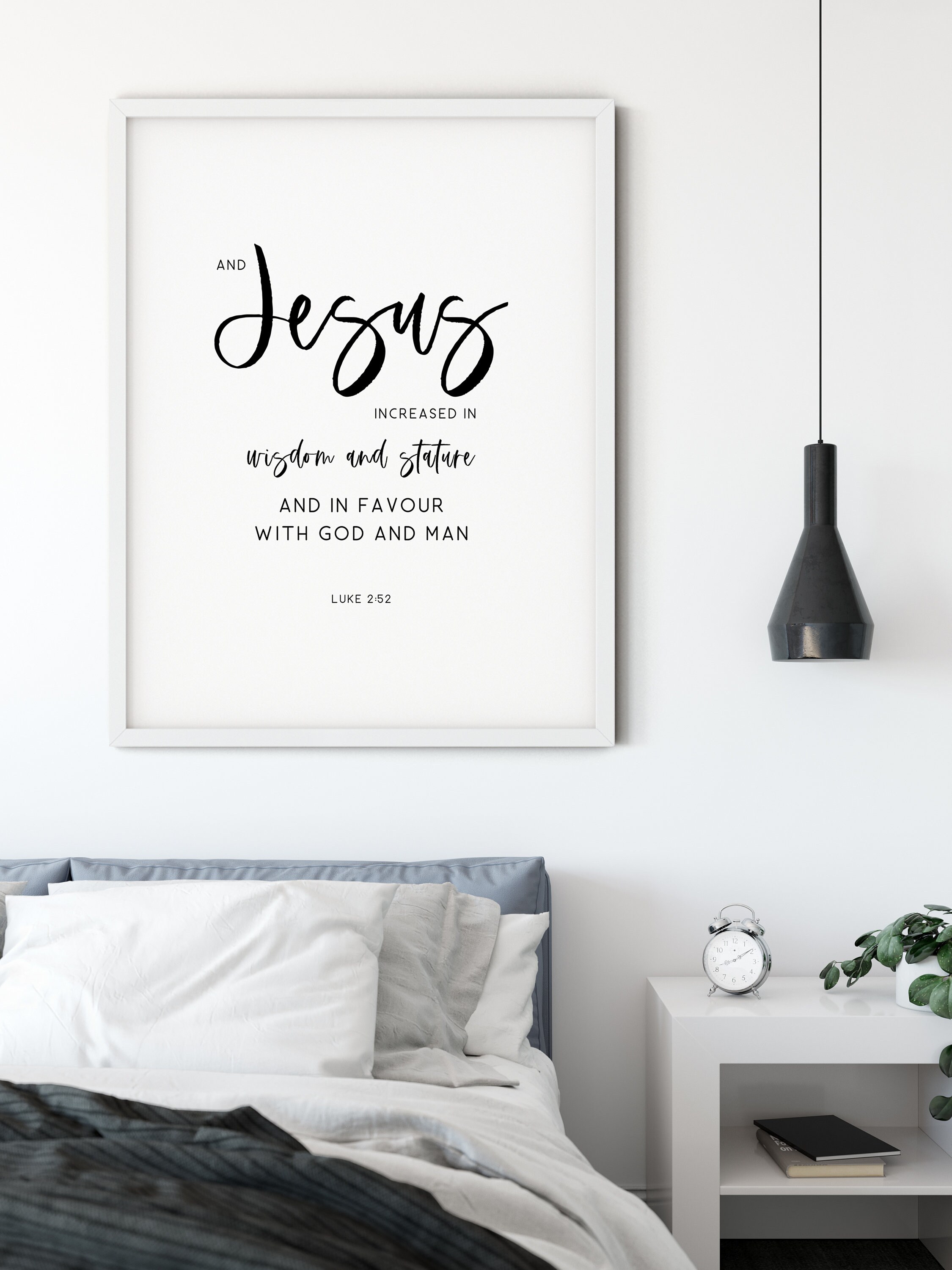 Luke 2:52, Printable Bible Verse Wall Art Modern Minimalist Christian ...