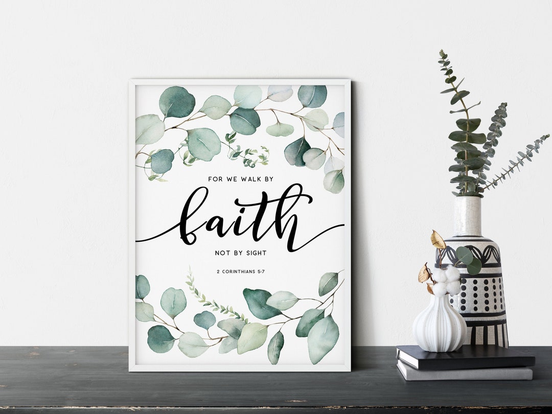 2 Corinthians 5:7 KJV, Bible Verse Wall Art Bible Verse Prints ...