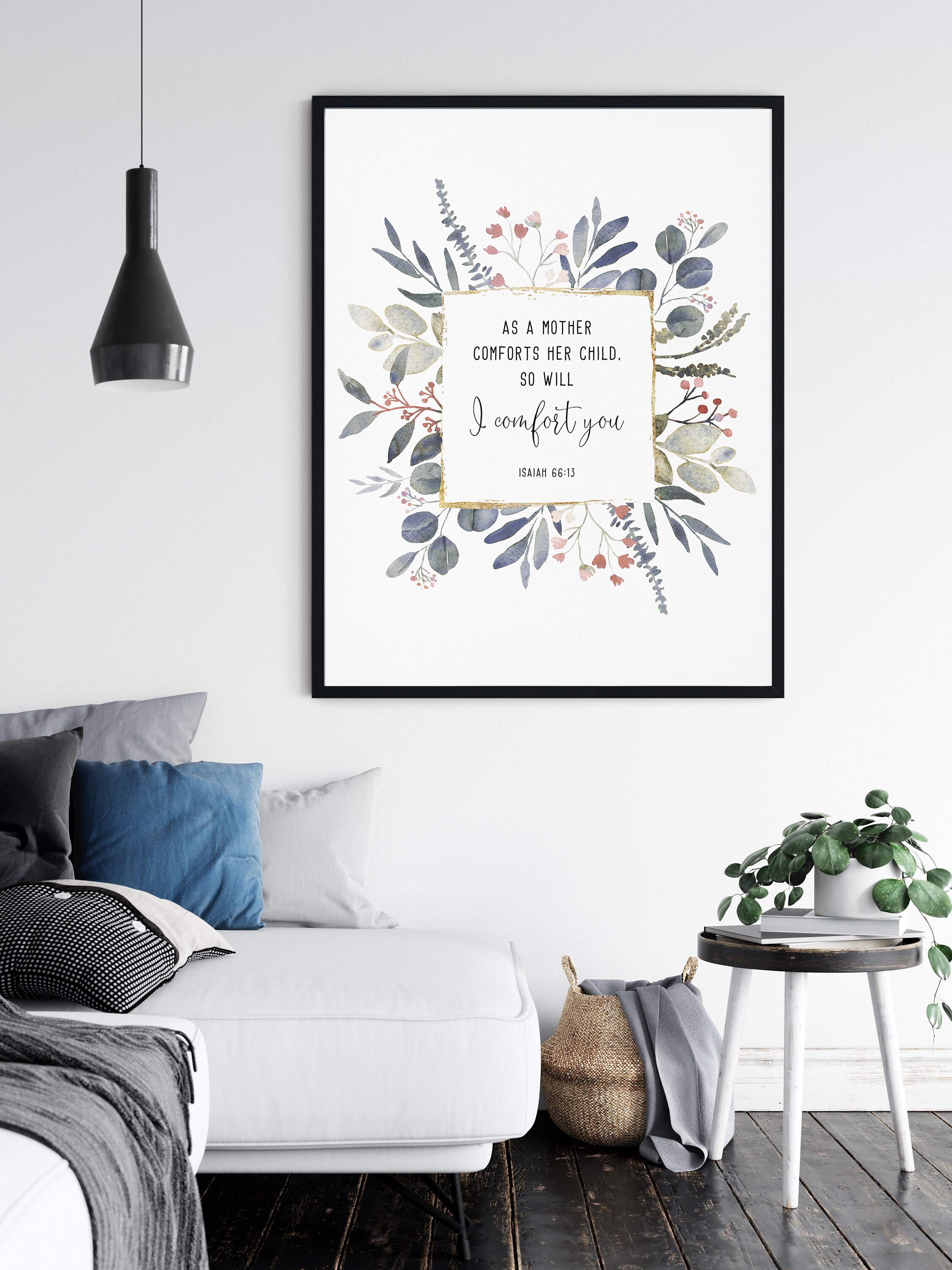 Isaiah 6613 Bible Verse Wall Art Large Scripture Wall Art Etsy