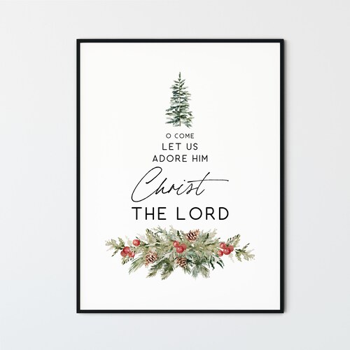 Set of 3 Christmas Christian Wall Art Printable Watercolor Etsy
