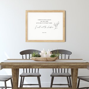 Psalm 16:8 Horizontal Bible Verse Wall Art, Modern Scripture Wall Art ...