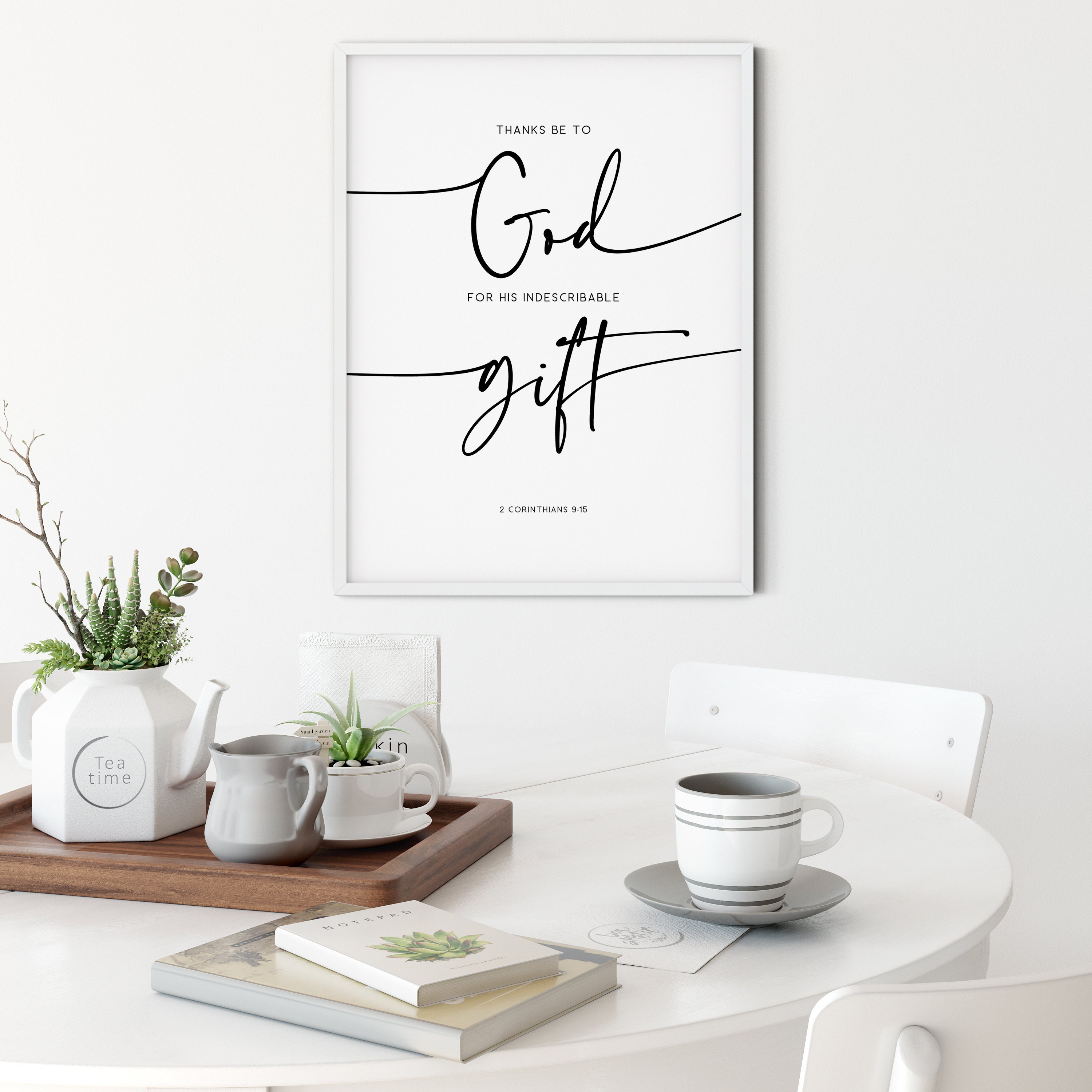 2 Corinthians 9:15 Christmas Bible Verse Wall Art Modern Scripture ...