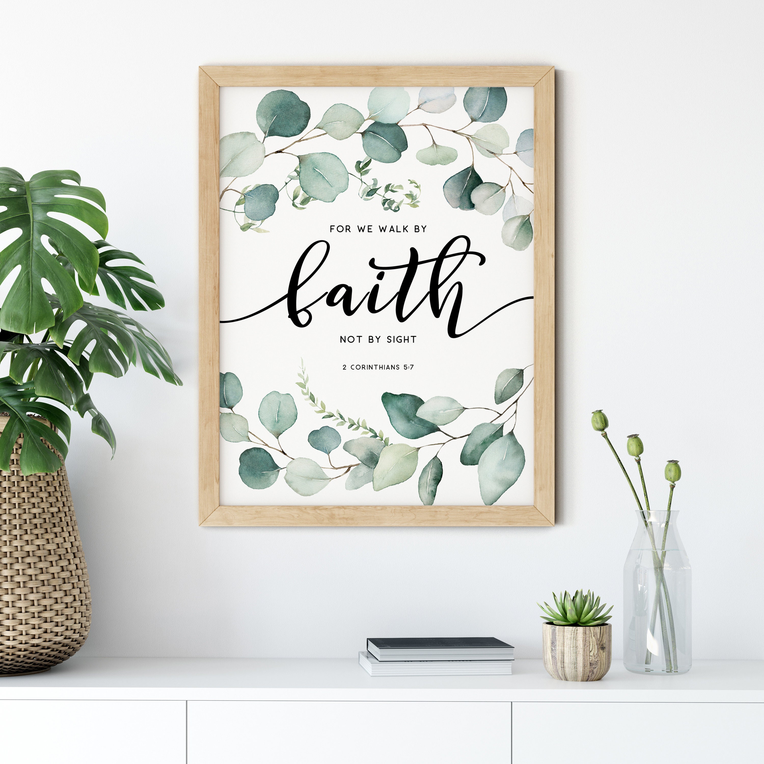 2 Corinthians 5:7 KJV, Bible Verse Wall Art Bible Verse Prints ...