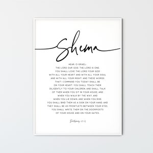 Deuteronomy 6:4-9, Shema Bible Verse Wall Art Printable Scripture Print Modern Minimalist Christian Wall Art Decor Gift Poster