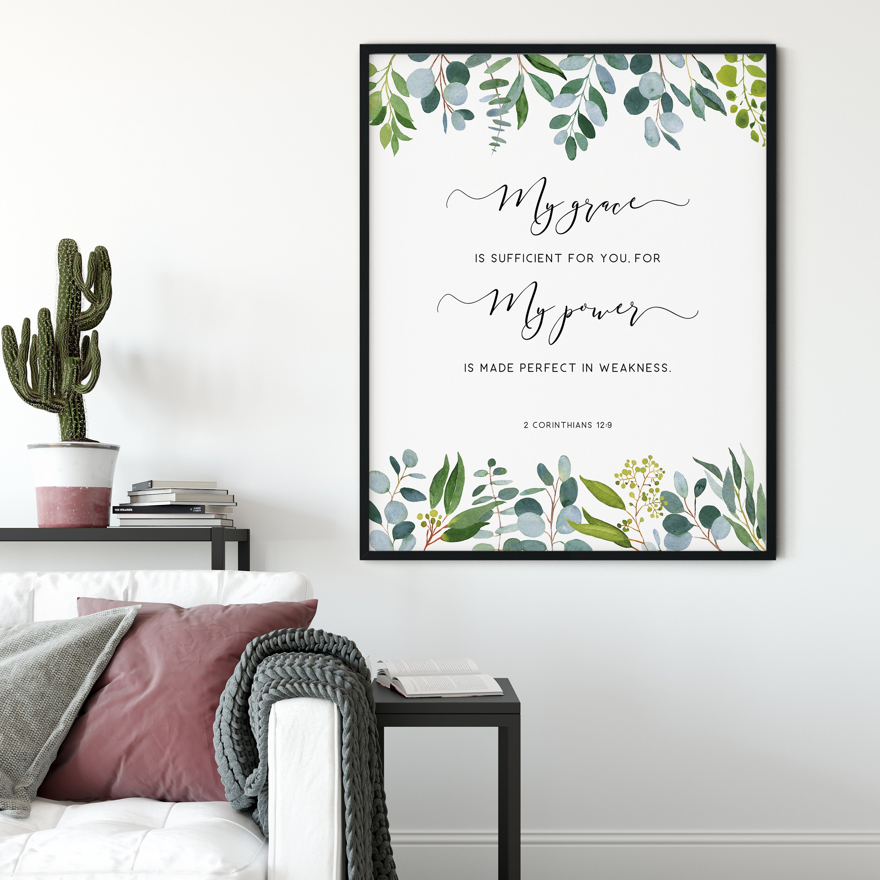 2 Corinthians 12:9 Bible Verse Wall Art, Printable Wall Art Scripture ...