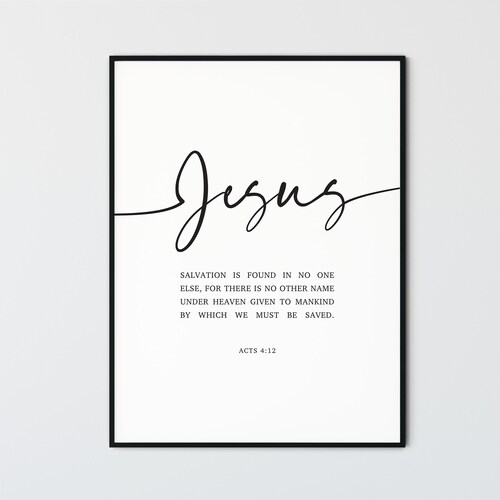Acts 4 12 Bible Verse Wall Art Printable Scripture Prints Etsy