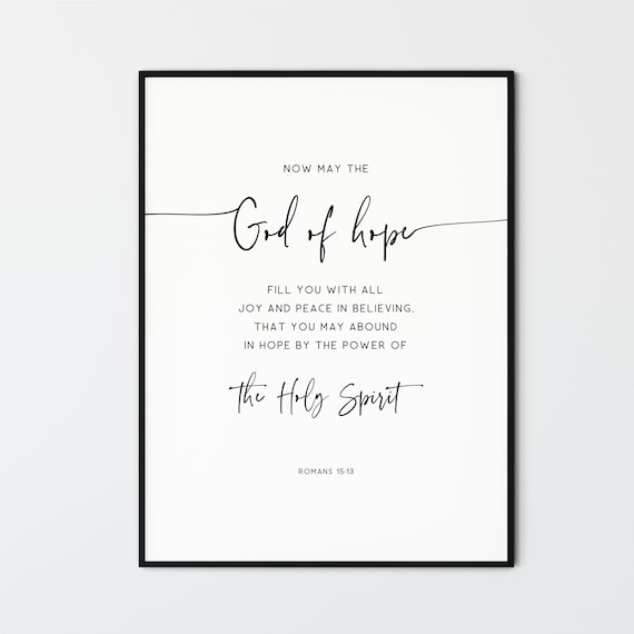 Romans 15:13 the God of Hope, NKJV Bible Verse Christmas Wall Art