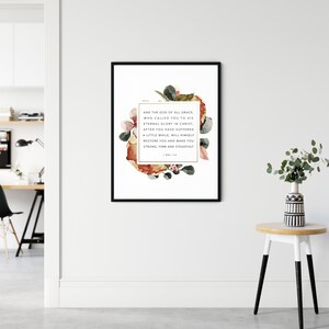 1 Peter 5:10 Printable Bible Verse Wall Art, Modern Christian Scripture