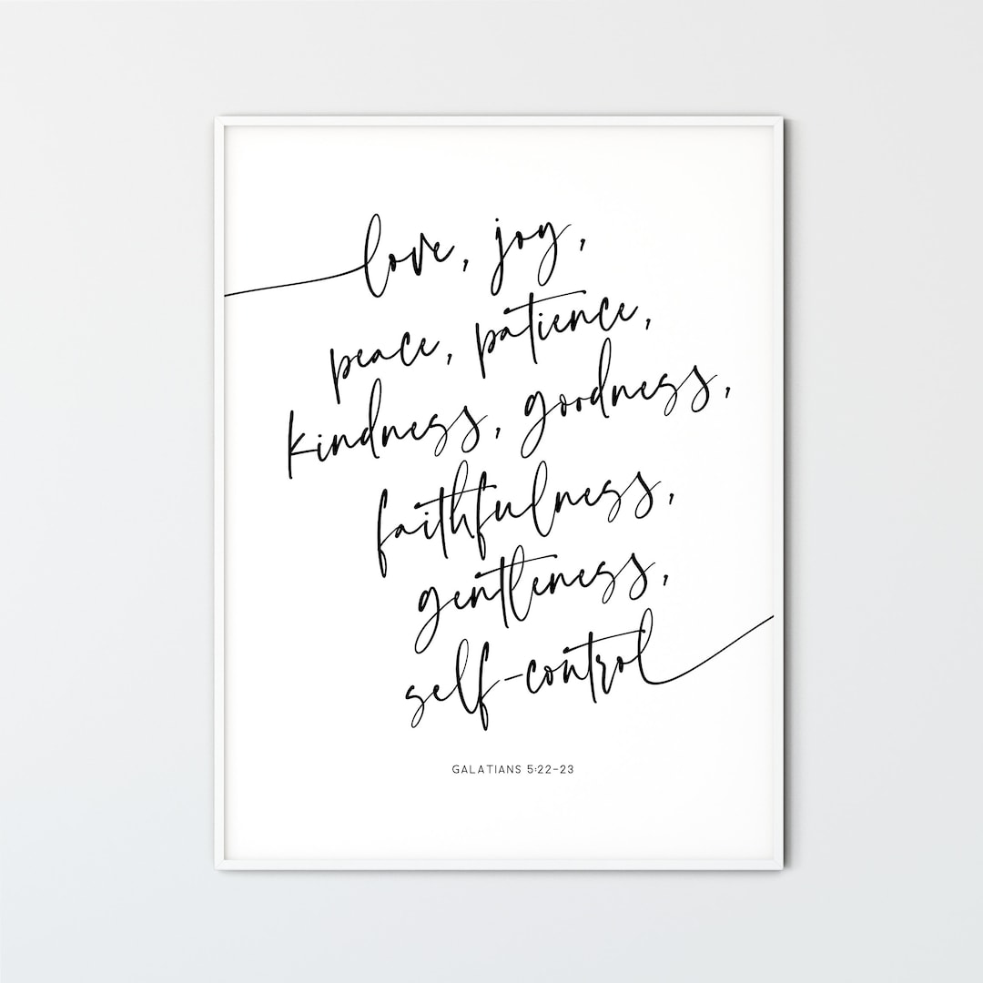 The Fruit of the Spirit Galatians 5:22-23 Bible Verse Wall Art Modern ...