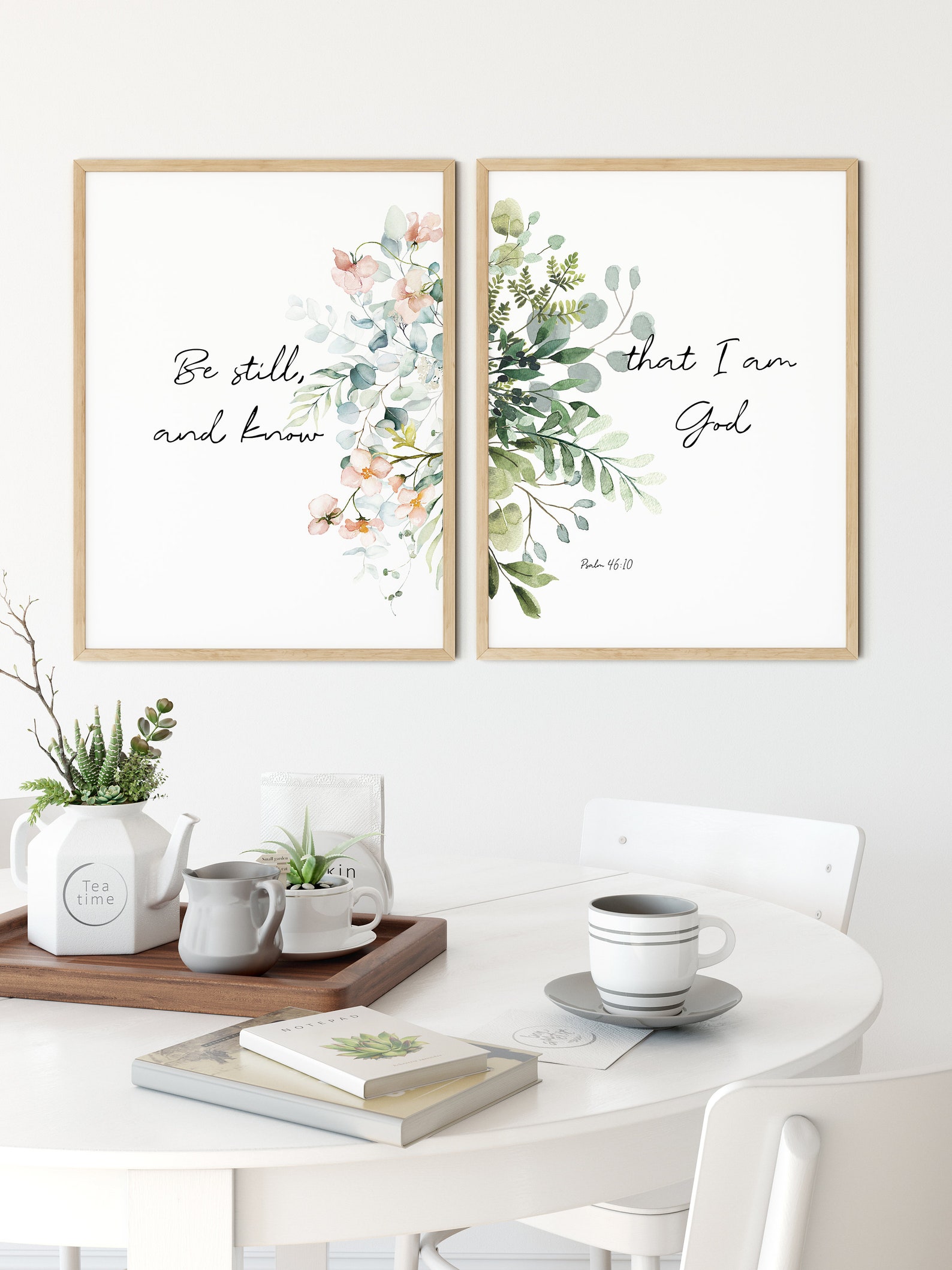 Psalm 46:10 Bible Verse Wall Art Printable Wall Art Set of 2 - Etsy