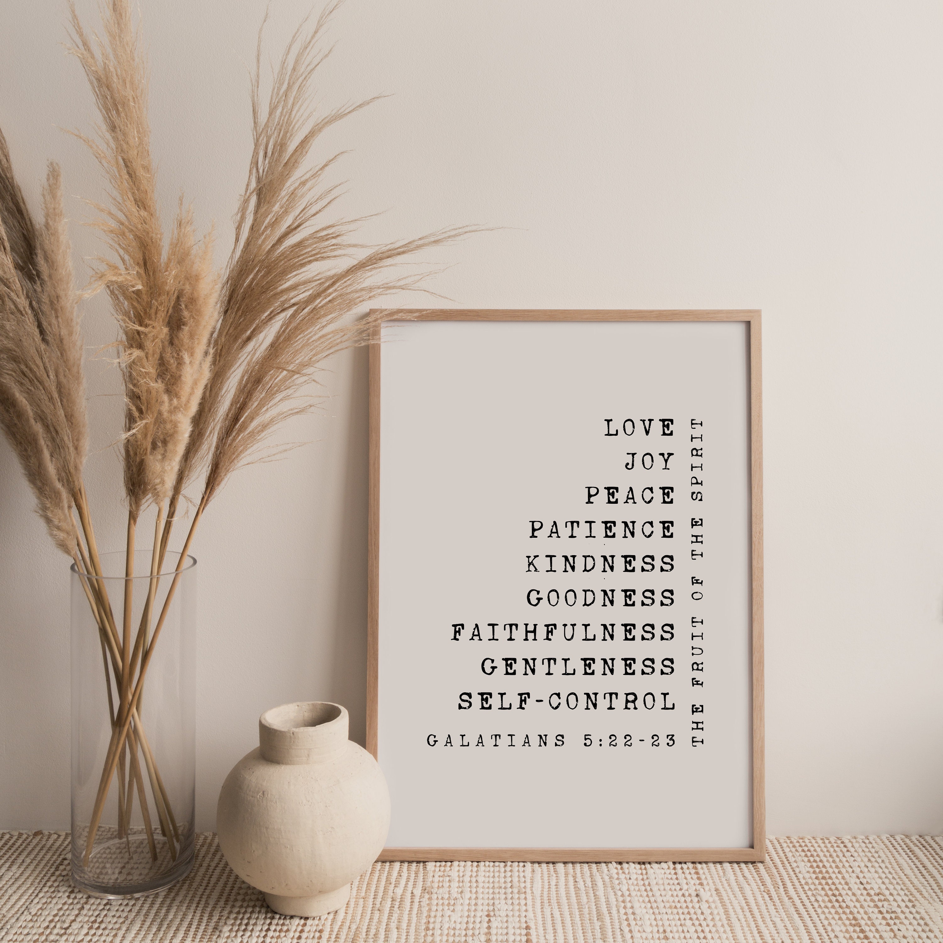 The fruit of the Spirit Galatians 5:22-23 Bible Verse Wall | Etsy