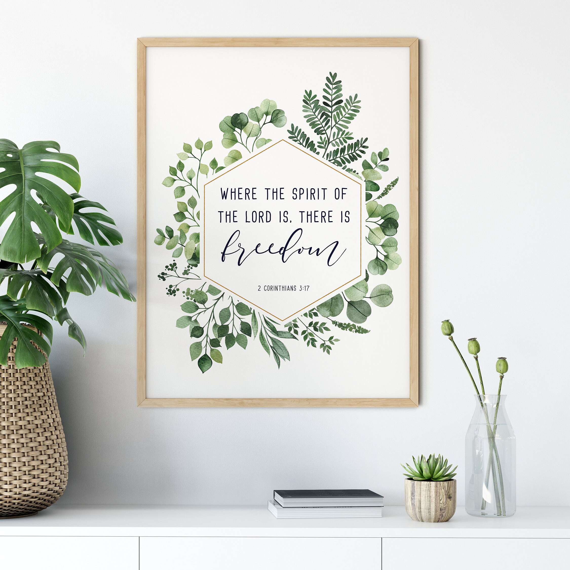2 Corinthians 3:17 Freedom Bible Verse Wall Art Printable Christian ...