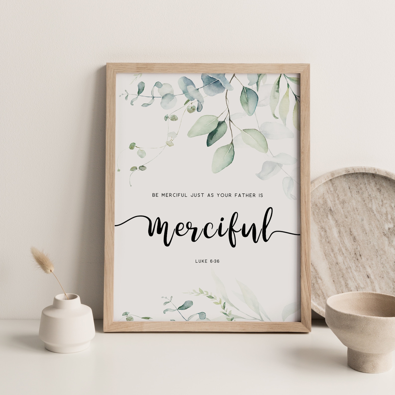 Scripture Be Merciful Bible Verse Wall Art,luke 6:36 Be Merciful, Scripture Wall Art for ...