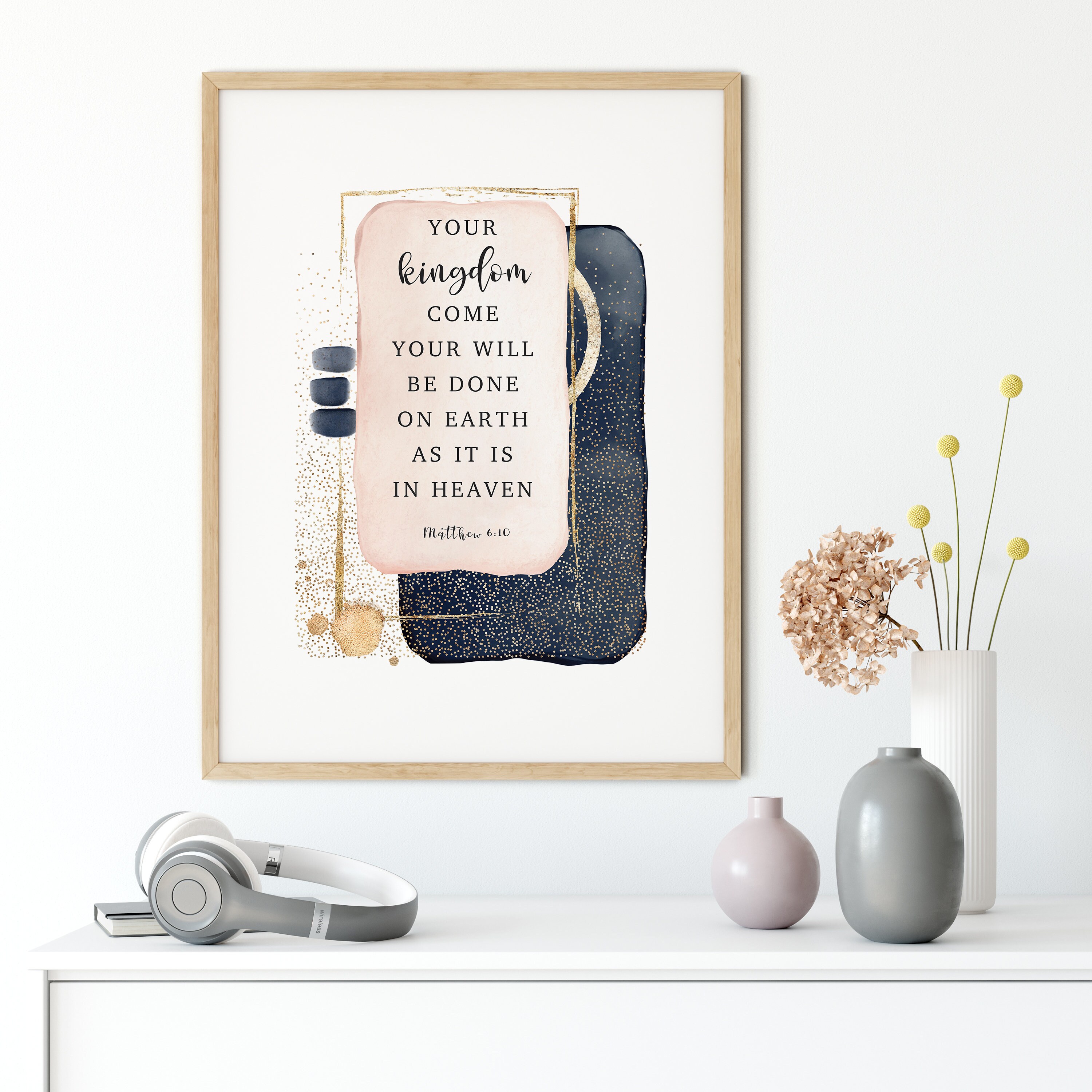 Matthew 6:10 Bible Verse Wall Art Bible Quote Print Scripture Wall Art ...