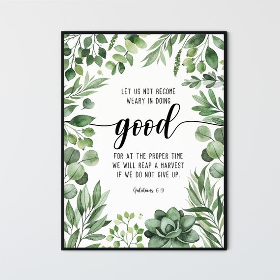 Galatians 6:9 Bible Verse Wall Art Christian Wall Art | Etsy