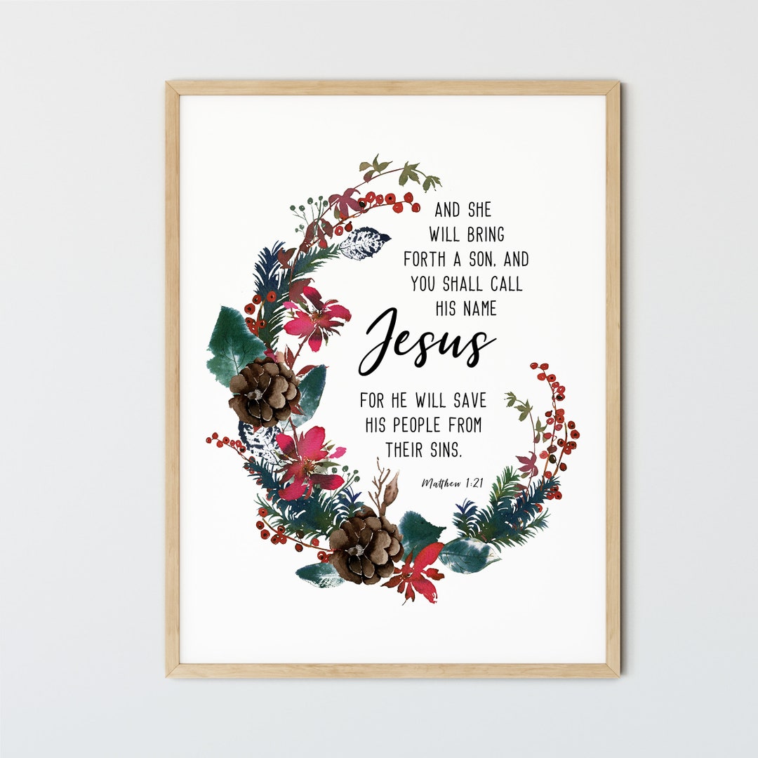 Matthew 121, Christian Wall Art Bible Verse Wall Art Christmas