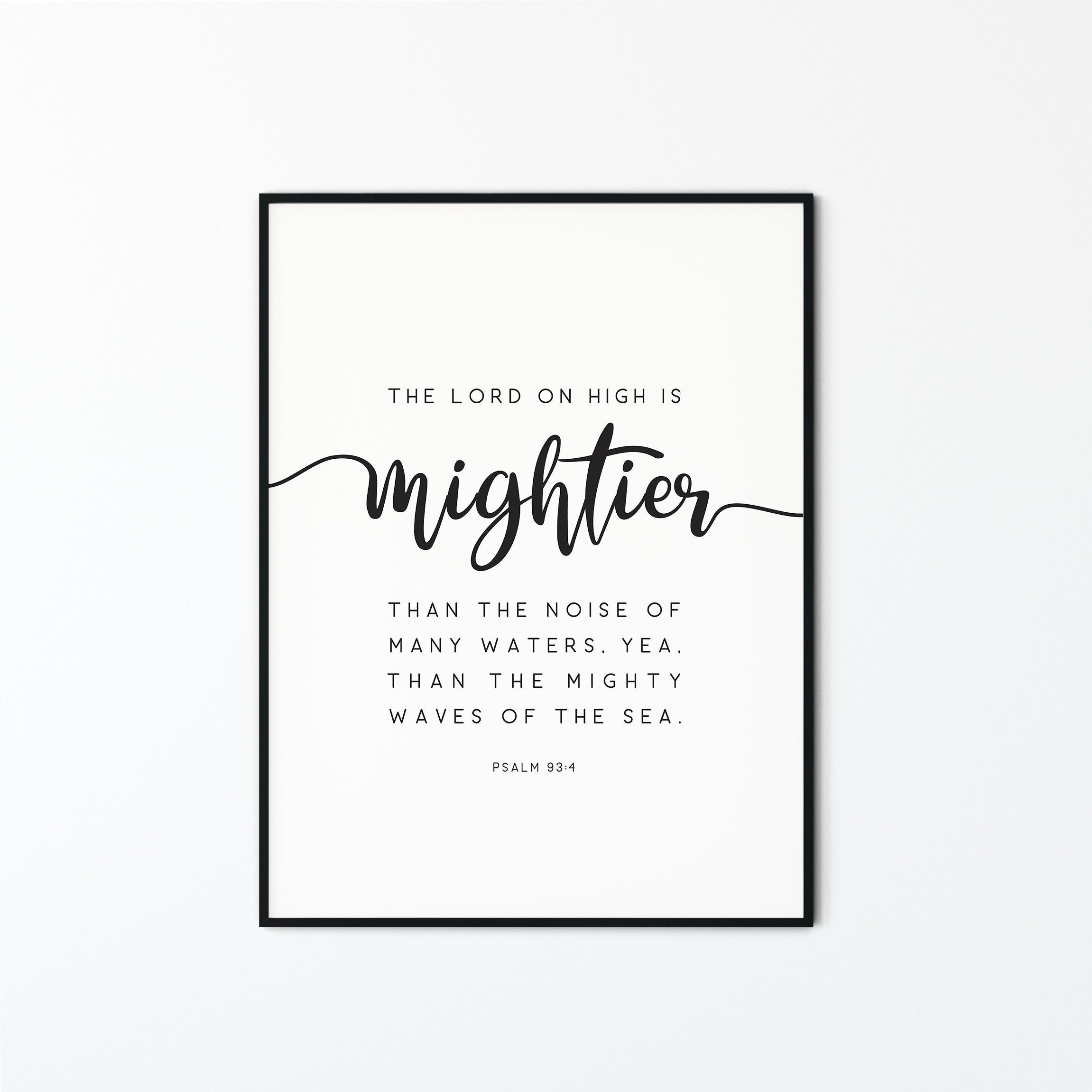 Psalm 93:4 KJV Bible Verse Wall Art Print Scripture Quote | Etsy