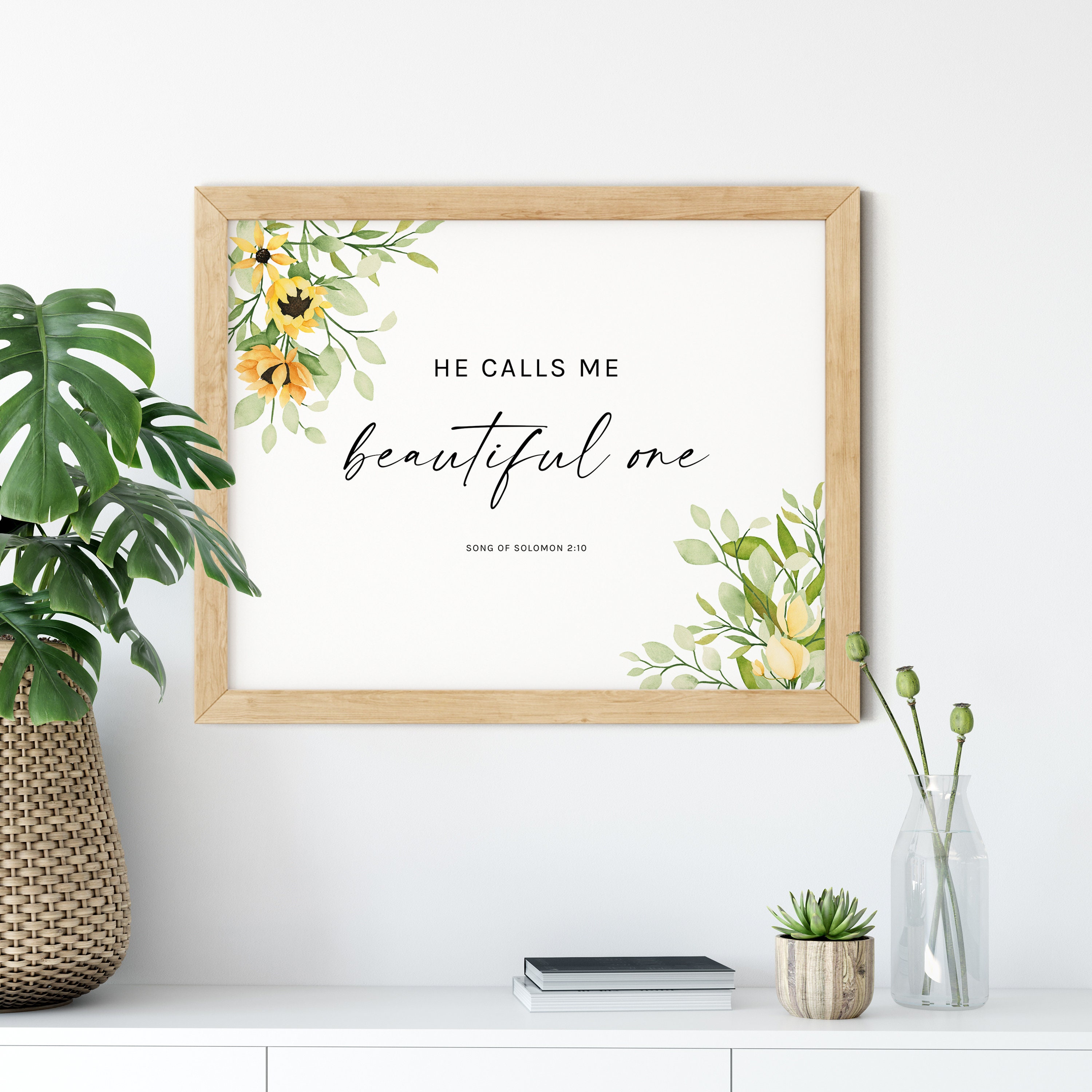 Song of Solomon 2:10 Bible Verse Wall Art Print Horizontal Scripture ...