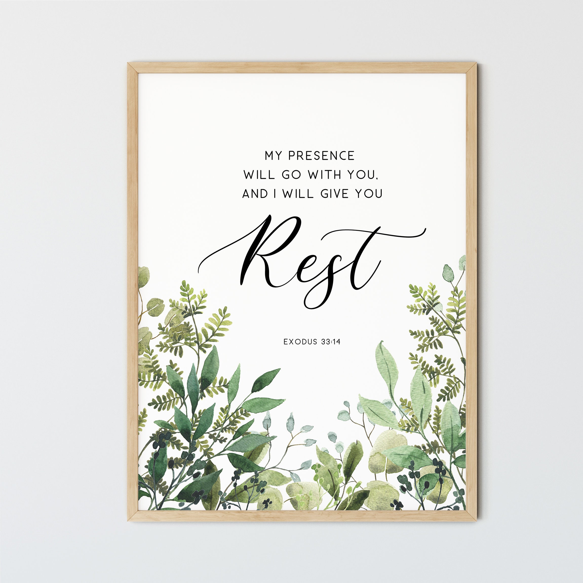Bible Verse Wall Art Exodus 33:14 My Presence Will Go With