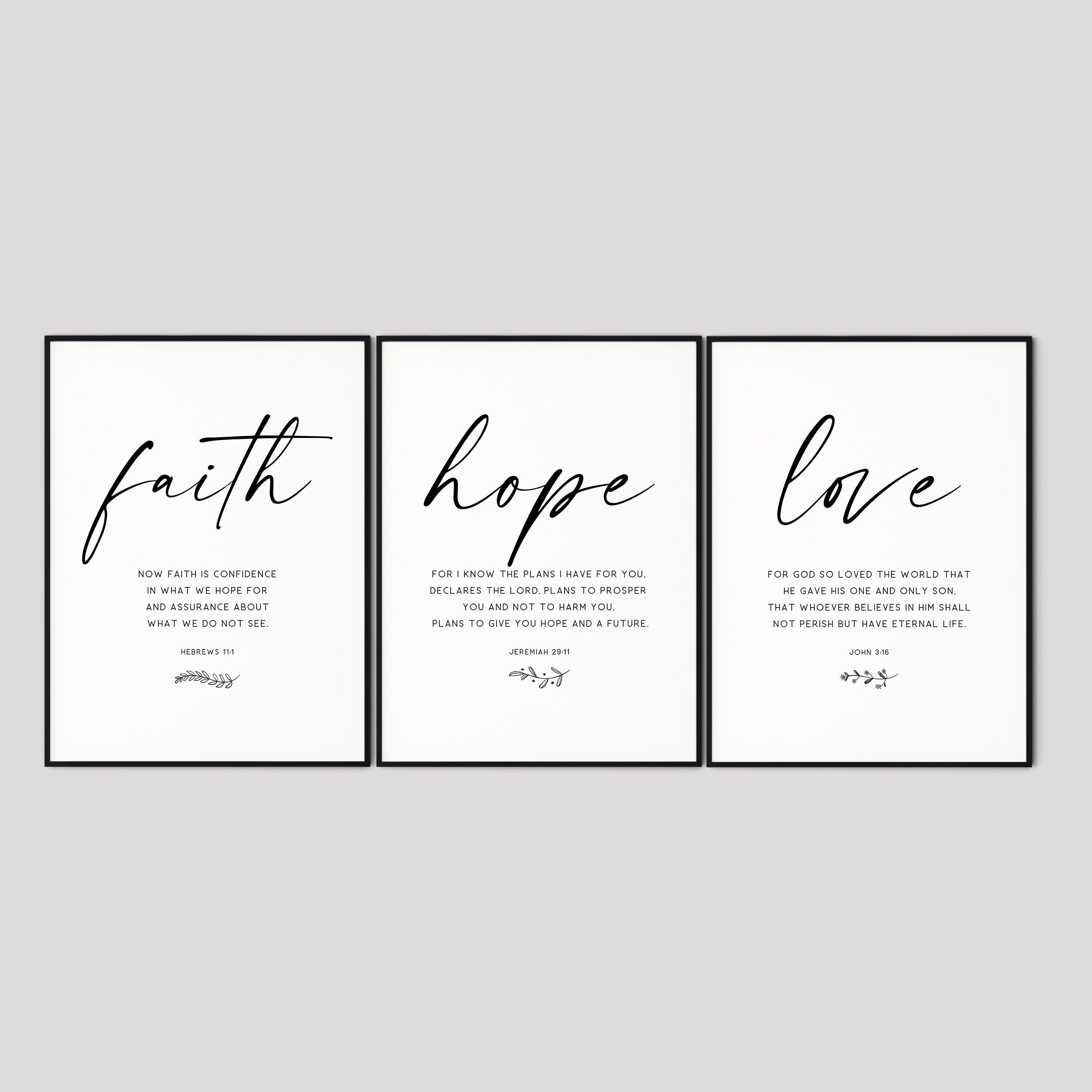 Faith Hope Love, Bible Verse Wall Art Set of 3 Prints, Modern Minimalist  Scripture Quote Printable Wall Art, Living Room Christian Art Decor - Etsy  Israel, image size:3000x3000