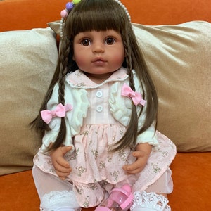 Reborn soft vinyl 55cm baby doll newborn toddler gift silicone baby