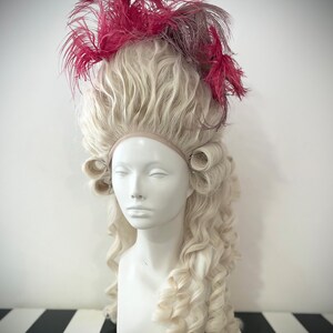 Marie Antoinette wig historical costume baroque Roccoco period theatre fethears hair Georgian Louis XV cosplay powdered drag  lacefront