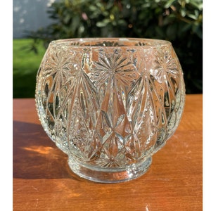 Vintage Avon Multi Function Heavy Glass Vase/Glass Candy Dish/Candle Votive