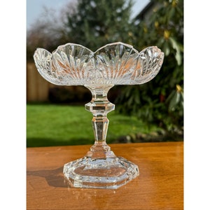 Vintage BEYER Clear Crystal Compote West German Craftsmanship Vintage Blerkinstal Kristall 1960s Elegant Candy Dish Genuine Crystal