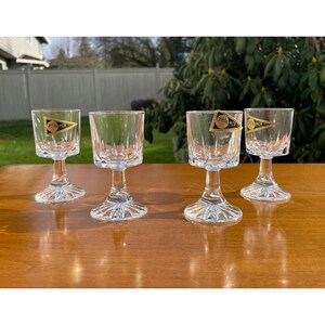 Mid Century Bleikristall Genuine Lead Crystal Shot Glasses Made In Italy Set of 4