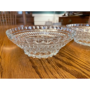 Vintage Set of 2 Wexford Pattern Glass Bowls for Dessert or Berries by Anchor Hocking